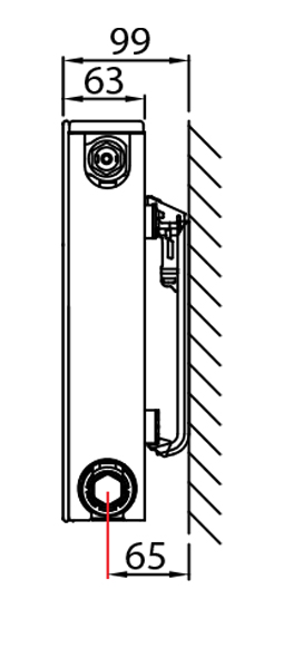 Stelrad Planar Style 8 Ventilheizkörper mit linierter Front, Typ 11