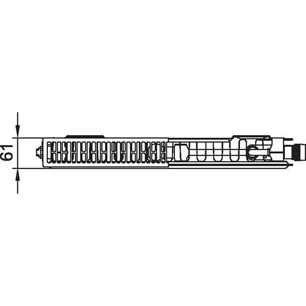 Kermi therm-x2 Profil-Vplus-Ventilheizkörper Typ 11, BH 900mm, BL 500mm, rechts