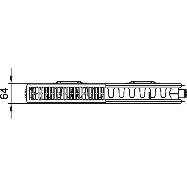 Kermi therm-x2 Profil-Kompaktheizkörper Typ 12, BH600x64x900mm, zweireihig ein Konvektor