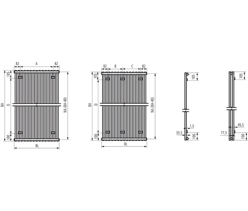 Kermi Pio Kompaktheizkörper im Rundrohrdesign, einlagig, weiß, BH 350, BL 484