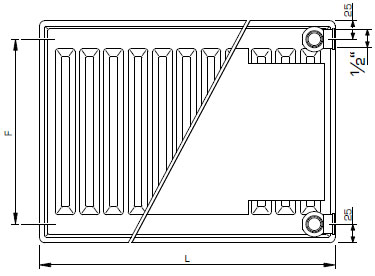 Anschlussmaße Henrad Compact All In Profil-Kompaktheizkörper