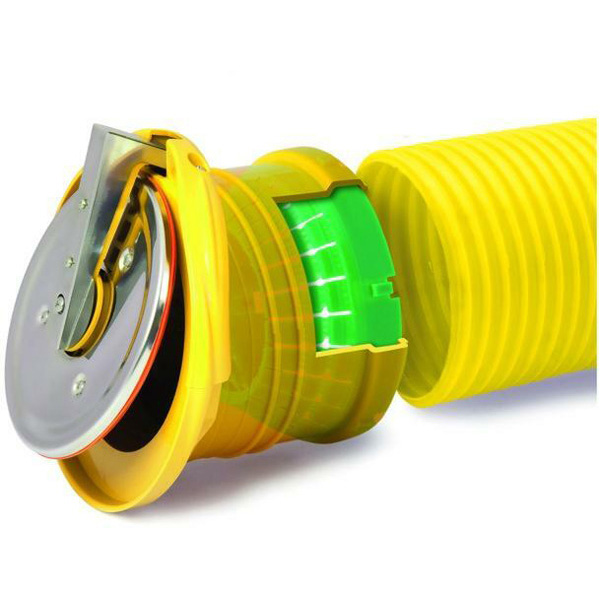 Airfit Rohrendklappe, Schutz von Ungeziefür für Drainage-Rohre, gelb DN110