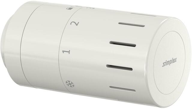 Simplex SX Design-Thermostatkopf TC-D1 weiß Klemmanschluss mit Nullstellung