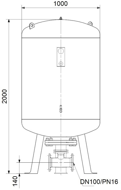 GRUNDFOS Zubehör für Druckerhöhungsanl. Membran-Druckkessel DT5-1000 PN16 DN100