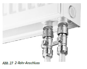 Anschluss 2-Rohr-Betrieb Purmo Pofil Compact Ventil