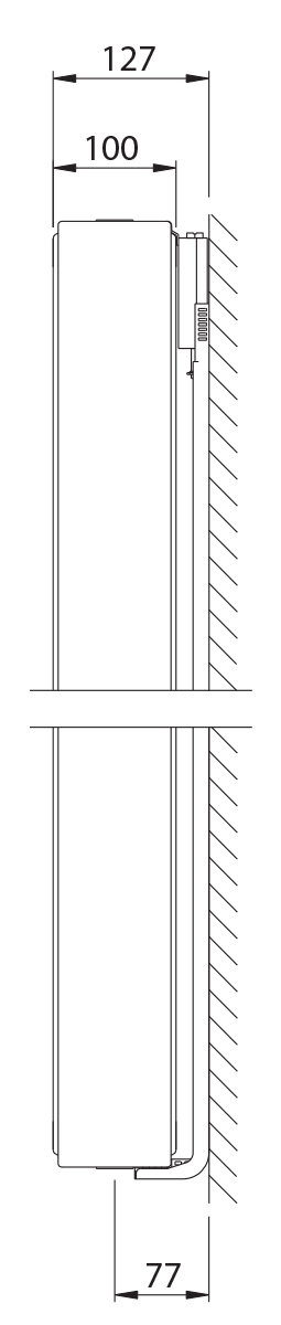 Stelrad Vertex vertikaler Flachheizkörper mit Mittelanschluss Typ 22, BH 2200mm, BL 400mm
