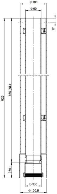 AHT Verlängerung DachhochführungDN60/100 schwarz 955mm Nr. 620458