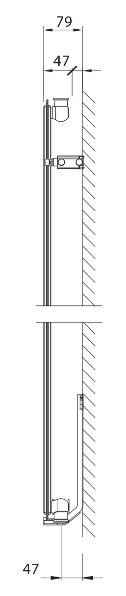 Stelrad Vertex vertikaler Flachheizkörper mit Mittelanschluss, Typ 10, einreihig ohne Konvektor