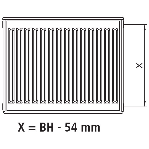 Kermi therm-x2 Profil-Kompakt-Austauschheizkörper Typ 33, BH 954mm, BL 1300mm