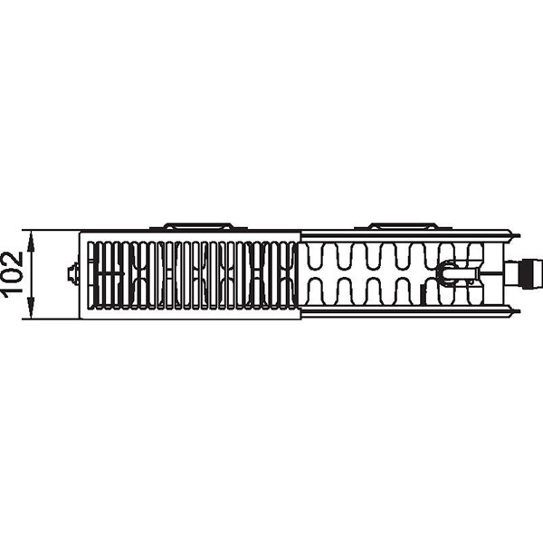 Kermi therm-x2 Line-Ventilheizkörper Typ 22, BH 205mm, BL 2005mm, links