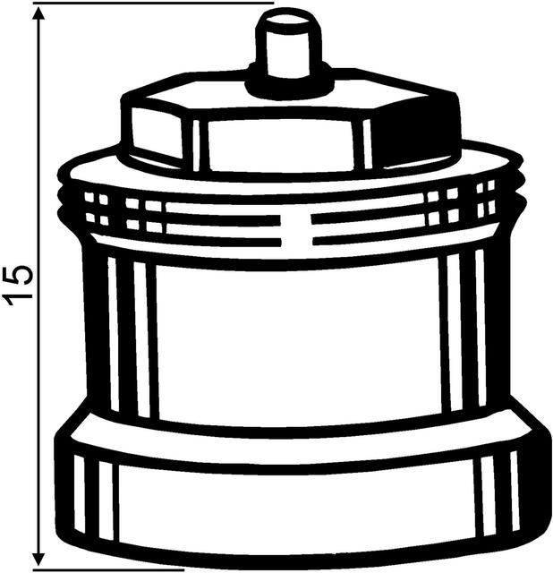 HEIMEIER Spindel-Verlängerung 15mm für Thermostat-Kopf K bei Multibox K und Multibox K-RTL, Kunststoff, schwarz