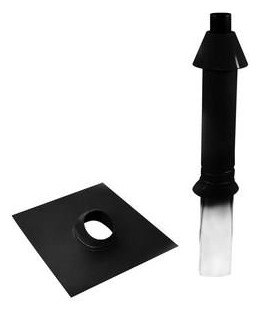 Skoberne SKOBIFIXXs Mündungspaket, 0,4m, schwarz, mit Flachdachkragen