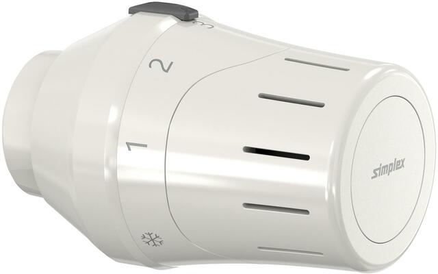 Simplex SX Exklusiv-Thermostatkopf TC-E1 weiß Klemmanschluss mit Nullstellung