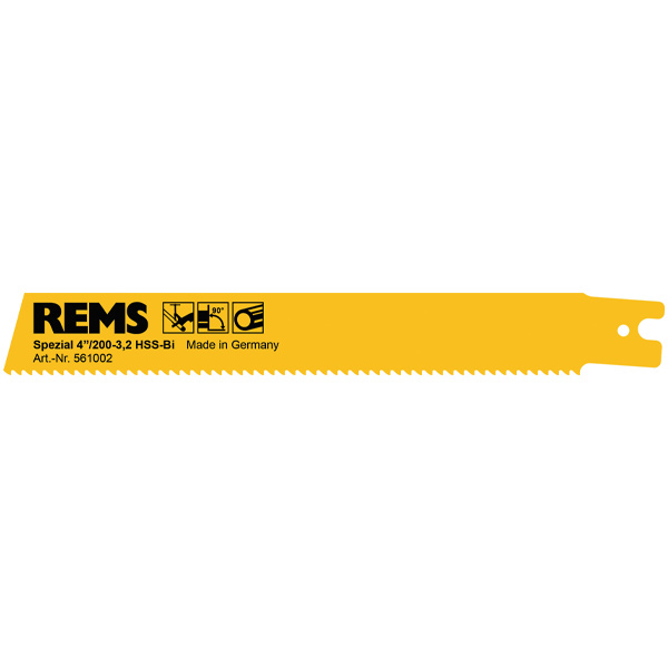Rems HSS-Bi-Metall Tigersägeblatt für Stahl- und Gussrohre bis 4",200mm,Zahnteilung 3,2mm