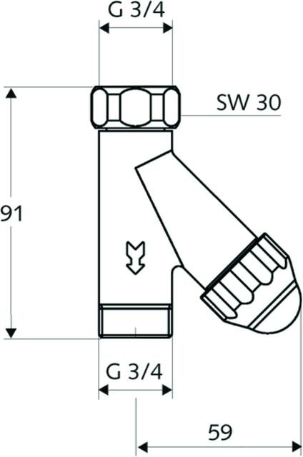 Schell Filter-Armatur G 3/4 für Geräteventile chrom