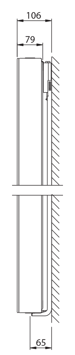 Stelrad Vertex Style vertikaler Designheizkörper Typ 21, BH 2200mm, BL 500mm