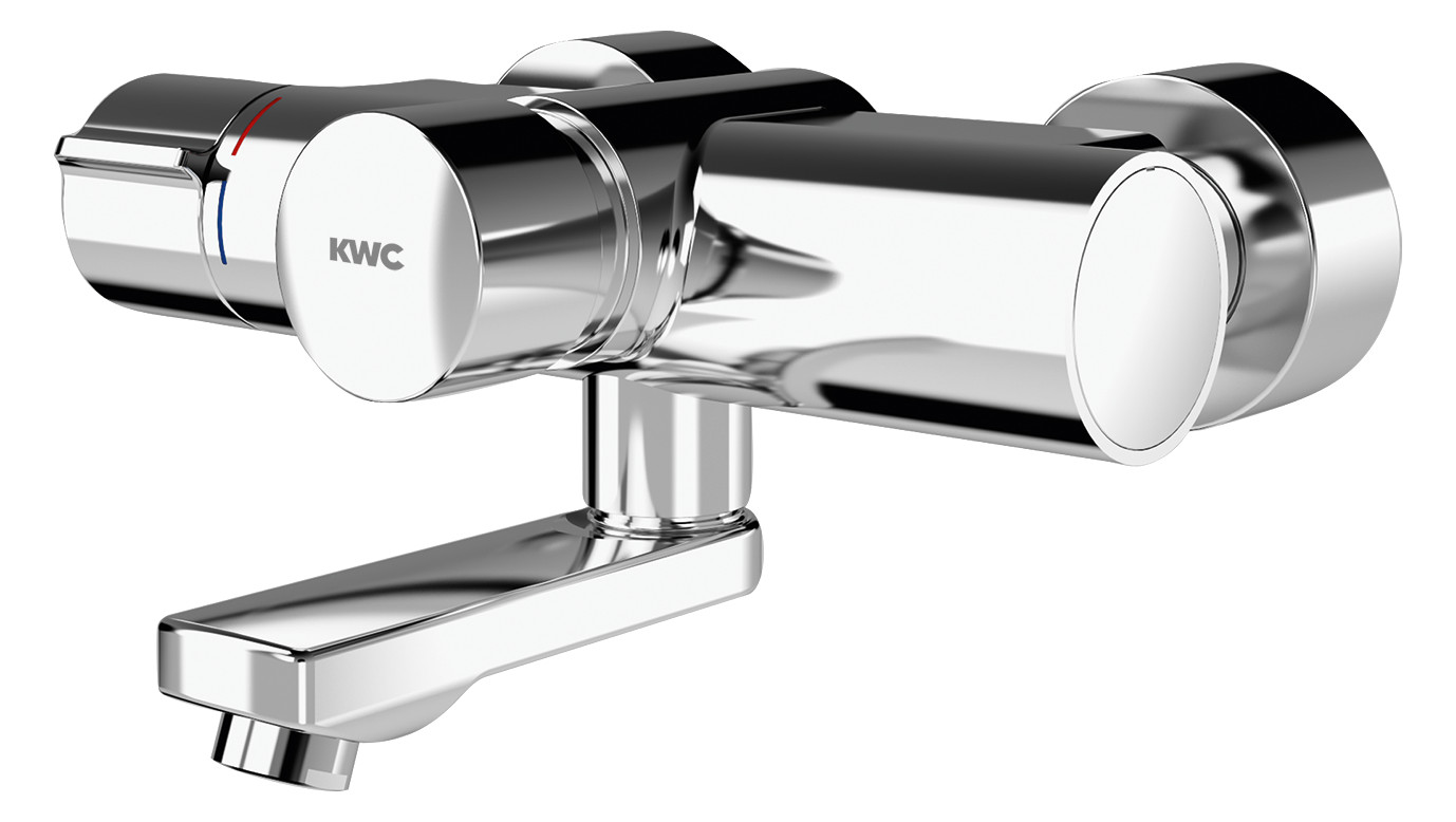 KWC FA F5S-Therm Selbstschluss-Thermostat-Wandbatterie, Ausladung 135mm # F5ST1001