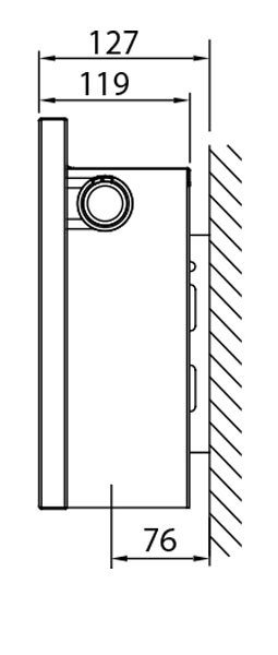 Stelrad Planar Slim ECO Niedertemperaturheizkörper, integr. Ventil, inkl. Thermostatkopf und Konsole, Typ 22