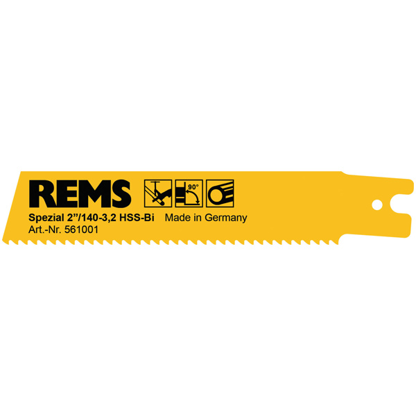Rems HSS-Bi-Metall Tigersägeblatt für Stahl- und Gussrohre bis 2",140mm,Zahnteilung 3,2mm