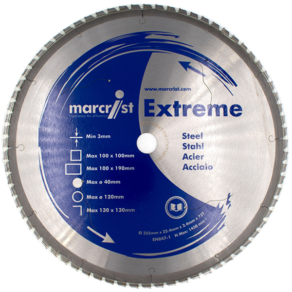 Marcrist Sägeblatt Extrem 355 Metall und Stahl 355x25.4mm