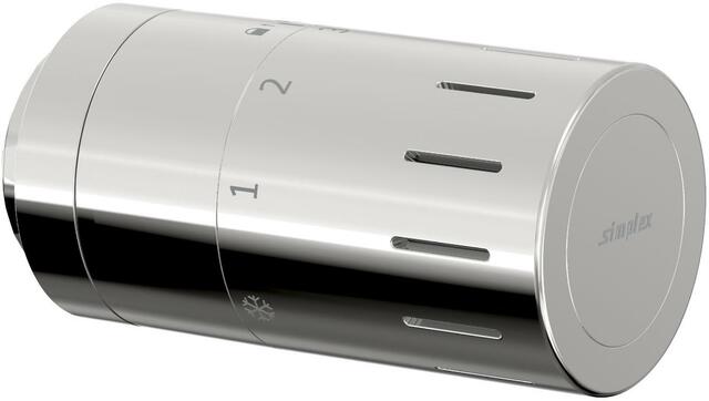 Simplex SX Design-Thermostatkopf TC-D1 chrom Klemmanschluss mit Nullstellung