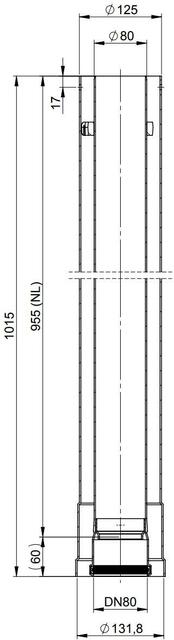 AHT Verlängerung DachhochführungDN80/125 rot 955mm Nr. 621457