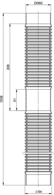 AHT Rohr flexibel kürzbar per m DN60 Nr. 0322