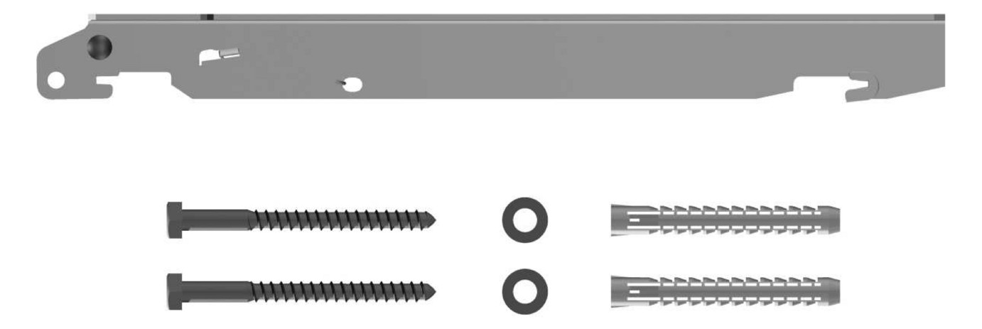Kermi Schnellmontagekonsole für Typ 11, 33 als 3. Konsole ab Baulänge 1800mm (Set), Bauhöhe 954 mm