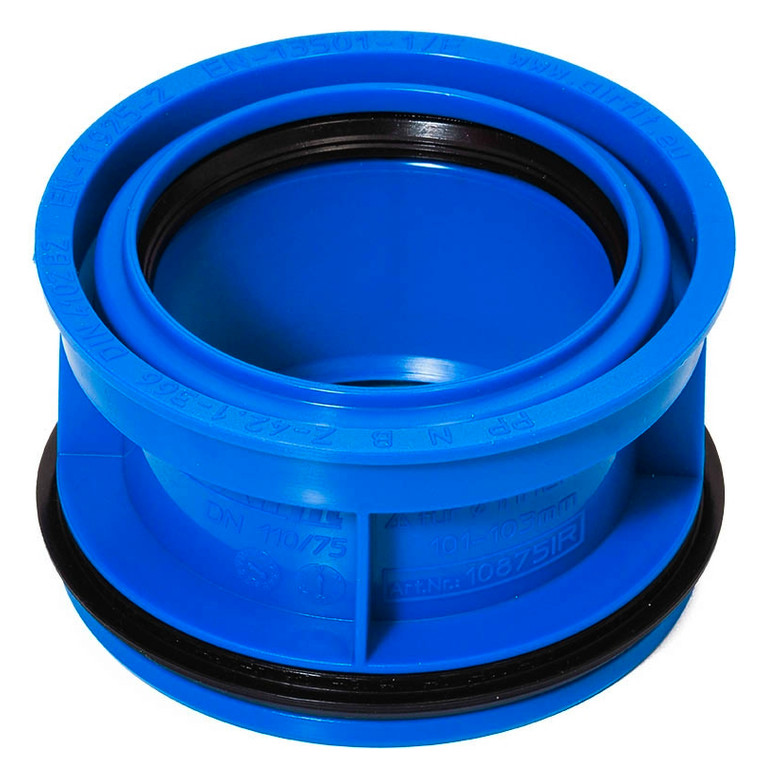 Airfit PP-Abwasser-Innen-Reduzierstück DN 110/75, für dickwandige Rohre, blau