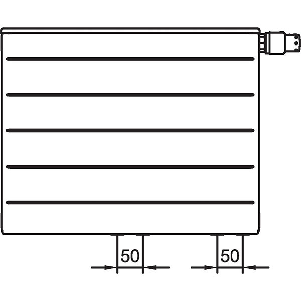 Kermi therm-x2 Line-Vplus-Ventilheizkörper Typ 22, BH 505mm, BL 1105mm, rechts