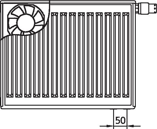 Kermi x-flair Wärmepumpenheizkörper Profil-Ventil Typ22, BH 600mm, BL 1400mm, links