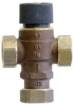 Oventrop Thermostatischer Brauchwassermischer "Brawa Mix", 1" AG mit ÜM, Rg, 35-50 C, mit Verbrühschutz