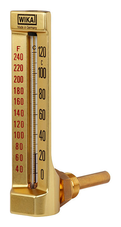 Wika Maschinen-Thermometer Ausführ.Winkel 90 Gr.,0...120 Gr.C,Tauchschaftlänge 160mm