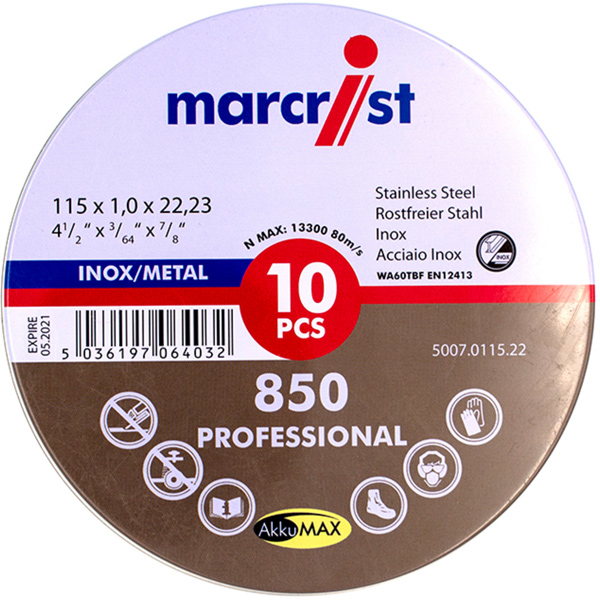 Marcrist Trennscheibe Inox/Metall ultradünn 115x22,2mm 10er Pack Marcrist