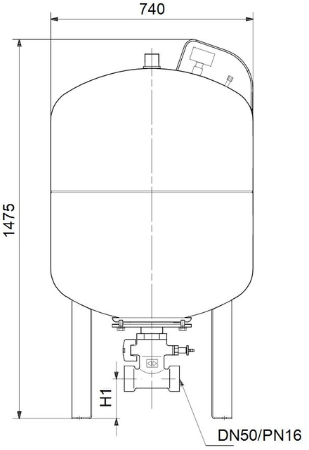 GRUNDFOS Zubehör für Druckerhöhungsanl. Membran-Druckkessel DT5-500 PN10 DN50