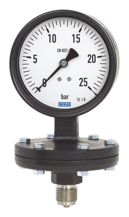Wika Betriebsmanometer m.Plattenfeder 0...0,6 Du.160mm,Baureihe 1593,Anschl.Stahl 1/2"