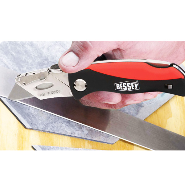 Bessey Messer-Set, Klingenklappmesser, mit komfortablem Kunststoffgriff, in Nylontasche